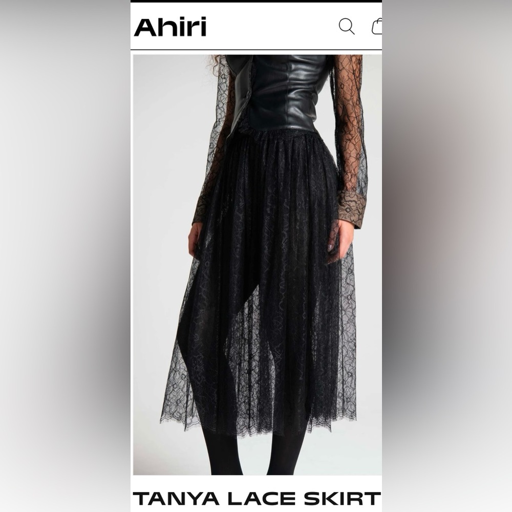 - Ahiri , black ,  XS, lace maxi skirt